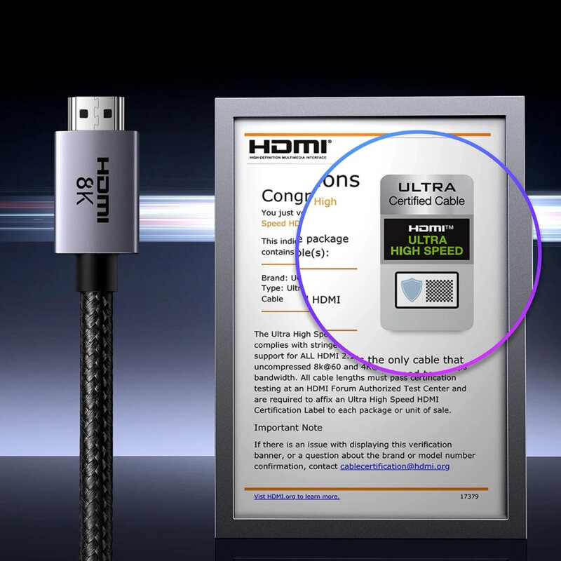 Cablu HDMI la HDMI 8K, 3D Ugreen, 48Gbps, 1m, 25908