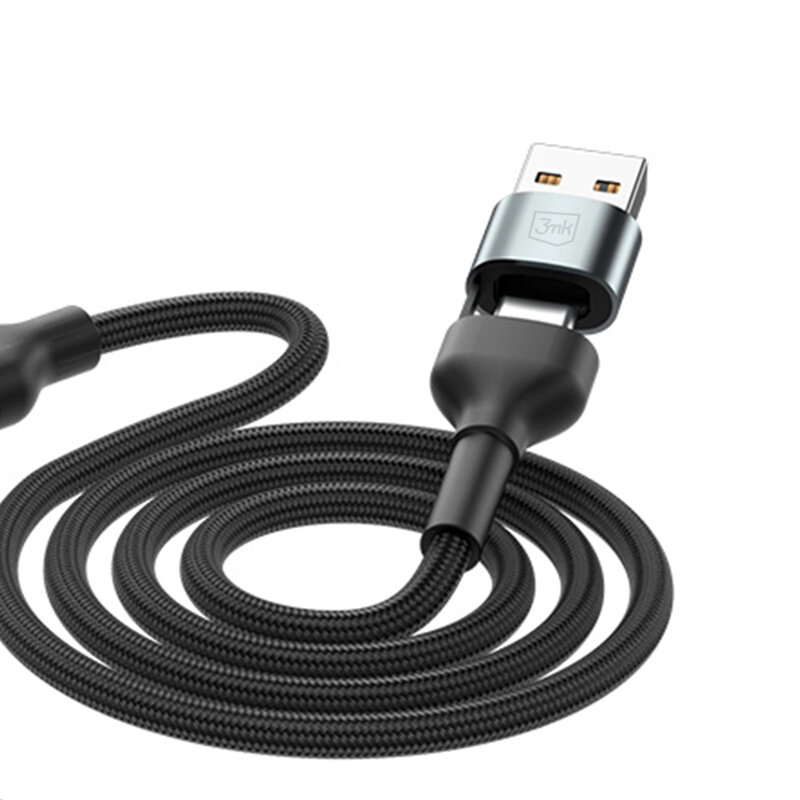 Cablu de date 6in1 USB, USB-C, iOS, Micro 3mk Hyper N, negru, 18W, 1.2m