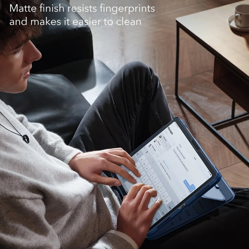 Folie sticla iPad 11 (2025) ESR Armorite Paper-Feel UltraFit Tray, transparenta