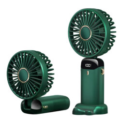 Mini ventilator silentios cu afisaj LED birou Techsuit N15, verde