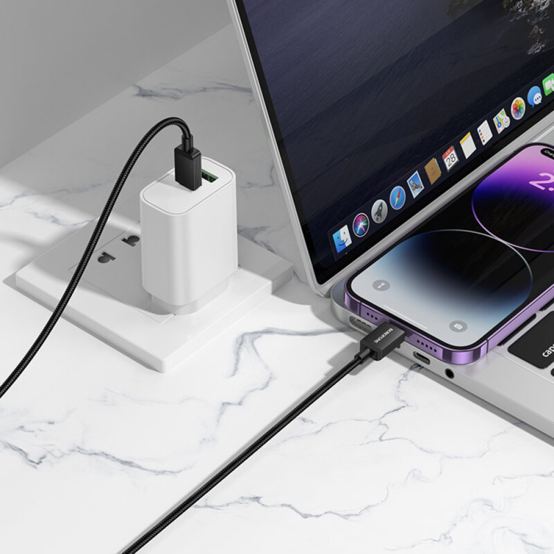 Cablu USB, Lightning, 2.4A, 1m Borofone Placer, negru, BX120