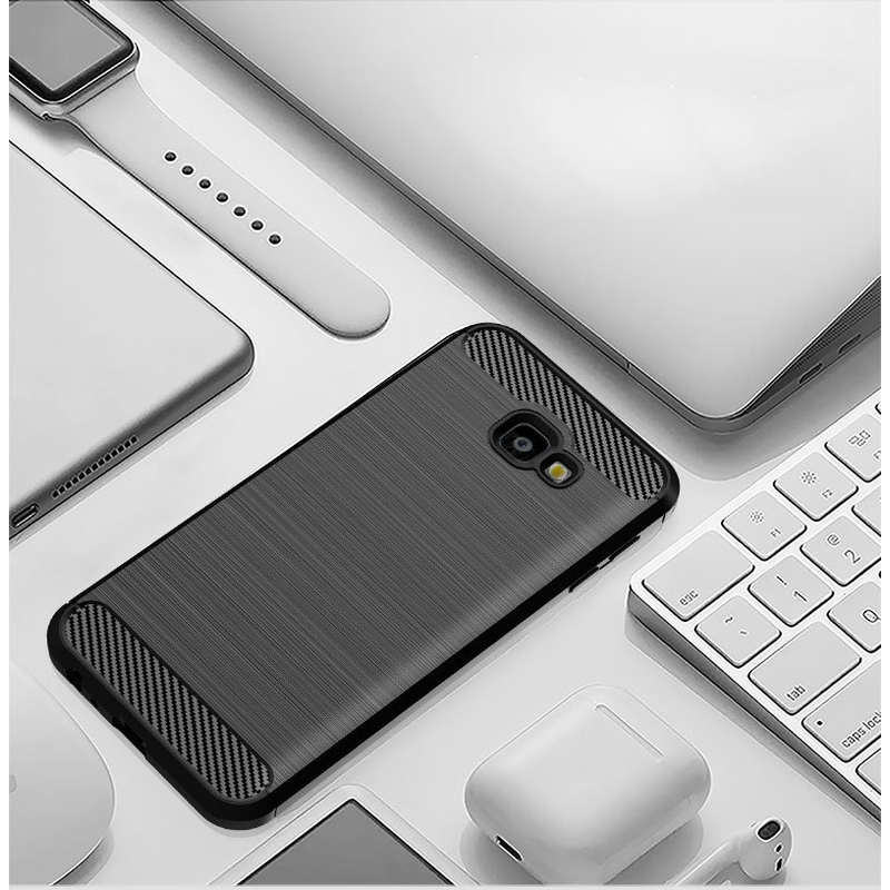 Husa Samsung Galaxy J4 Plus Techsuit Carbon Silicone, negru