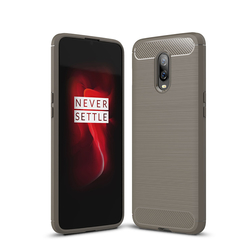 Husa OnePlus 6T Techsuit Carbon Silicone, gri