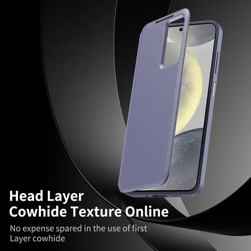 Husa tip carte Samsung Galaxy F17 SmartView Series, mov