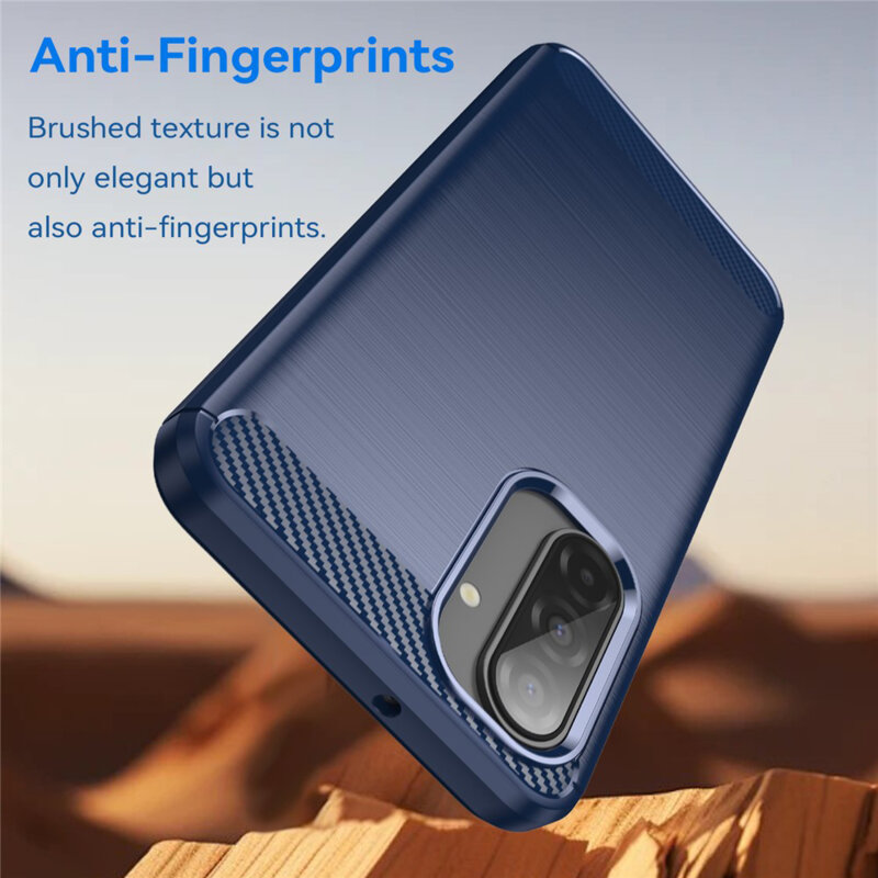 Husa Samsung Galaxy M17 Techsuit Carbon Silicone, albastru