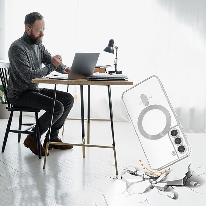 Husa premium Samsung Galaxy F17 Techsuit Luxury Crystal MagSafe, mov