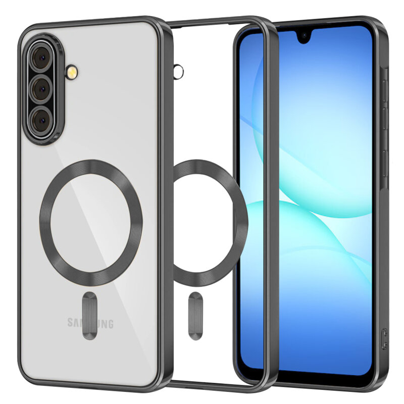 Husa premium Samsung Galaxy M17 Techsuit Luxury Crystal MagSafe, negru