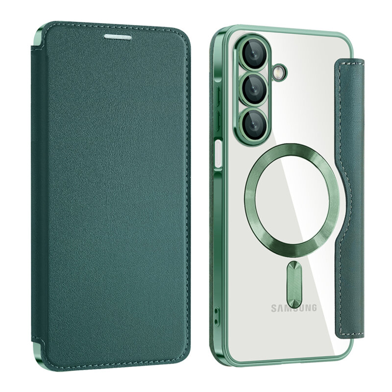 Husa Samsung Galaxy F17 Techsuit SmartMag Book Case, verde