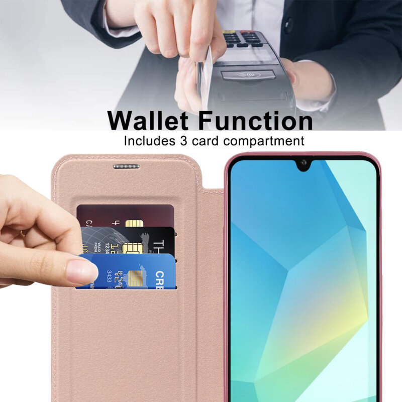 Husa Samsung Galaxy F17 Techsuit SmartMag Book Case, roz