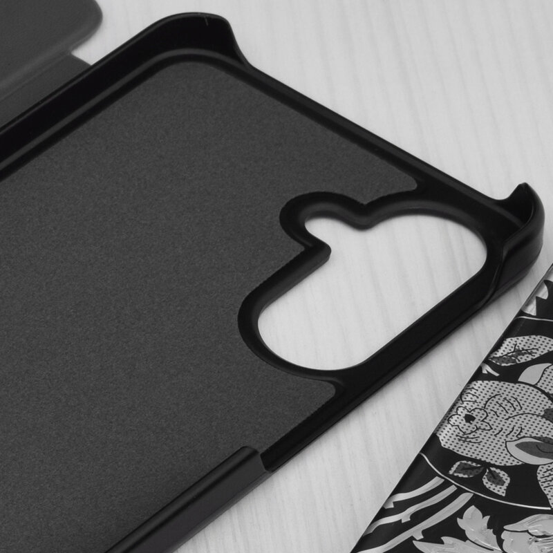 Husa Samsung Galaxy M17 Eco Leather View flip tip carte, negru