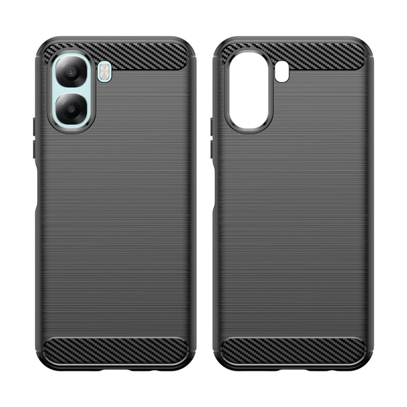 Husa Oppo A6x 4G Techsuit Carbon Silicone, negru