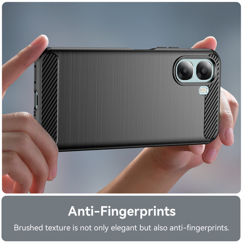 Husa Oppo A6x 4G Techsuit Carbon Silicone, negru