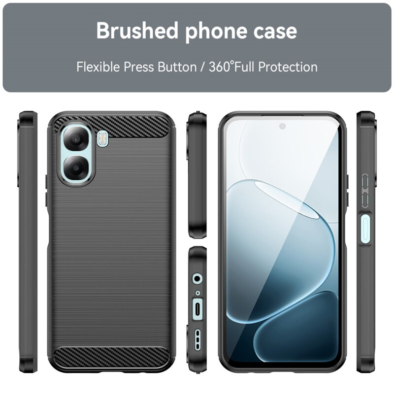 Husa Oppo A6x 4G Techsuit Carbon Silicone, negru