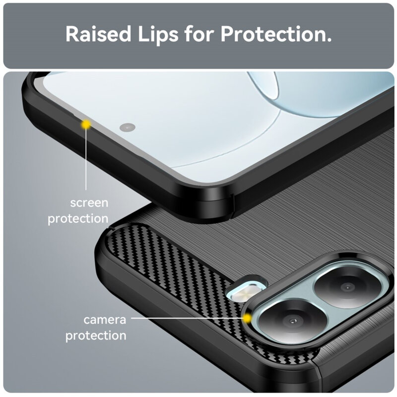 Husa Oppo A6x 5G Techsuit Carbon Silicone, negru