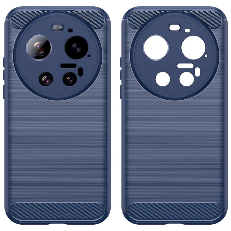 Husa Xiaomi 17 Ultra Techsuit Carbon Silicone, albastru