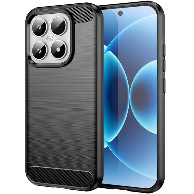 Husa Xiaomi 17 Techsuit Carbon Silicone, negru