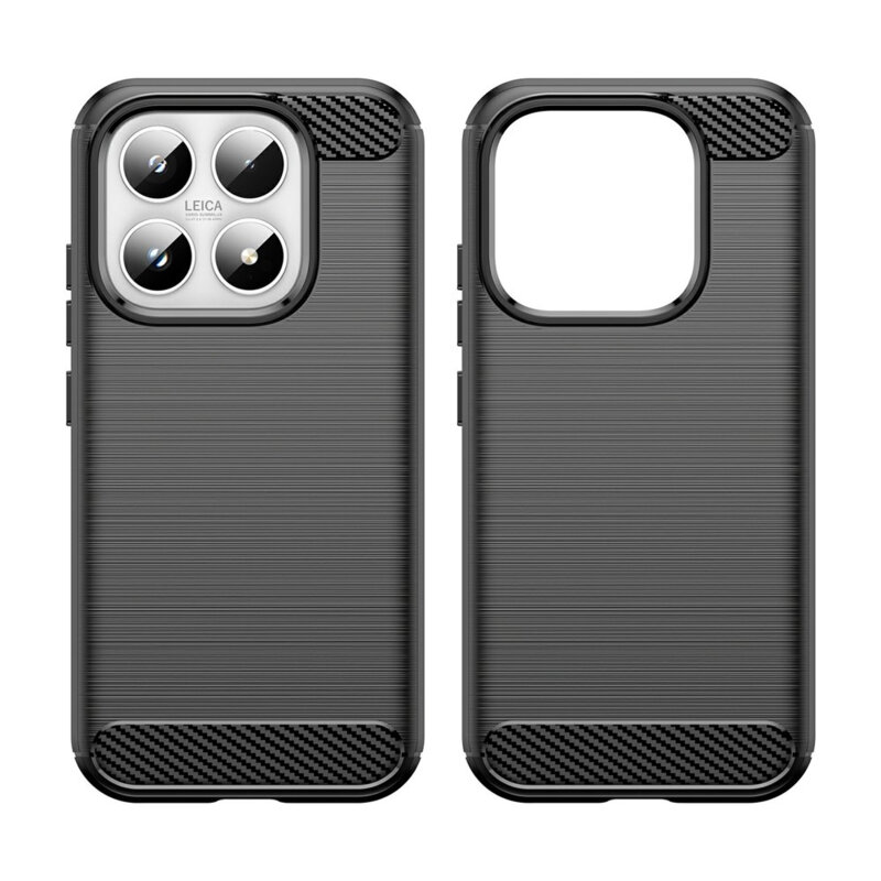 Husa Xiaomi 17 Techsuit Carbon Silicone, negru