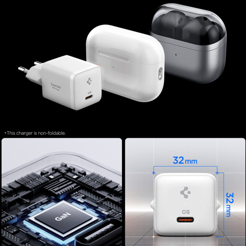 Incarcator Type-C Fast Charge Spigen, 30W, alb, ACH09492