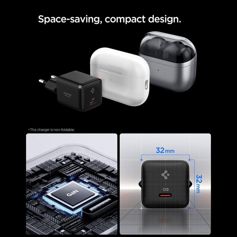 Incarcator Type-C Fast Charge Spigen, 30W, negru, ACH09492