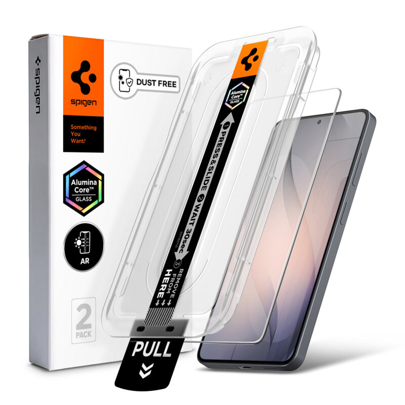 [Pachet 2x] Folie Samsung Galaxy S26 Spigen Glas.tR EZ Fit Pro (Anti-Reflection), transparenta
