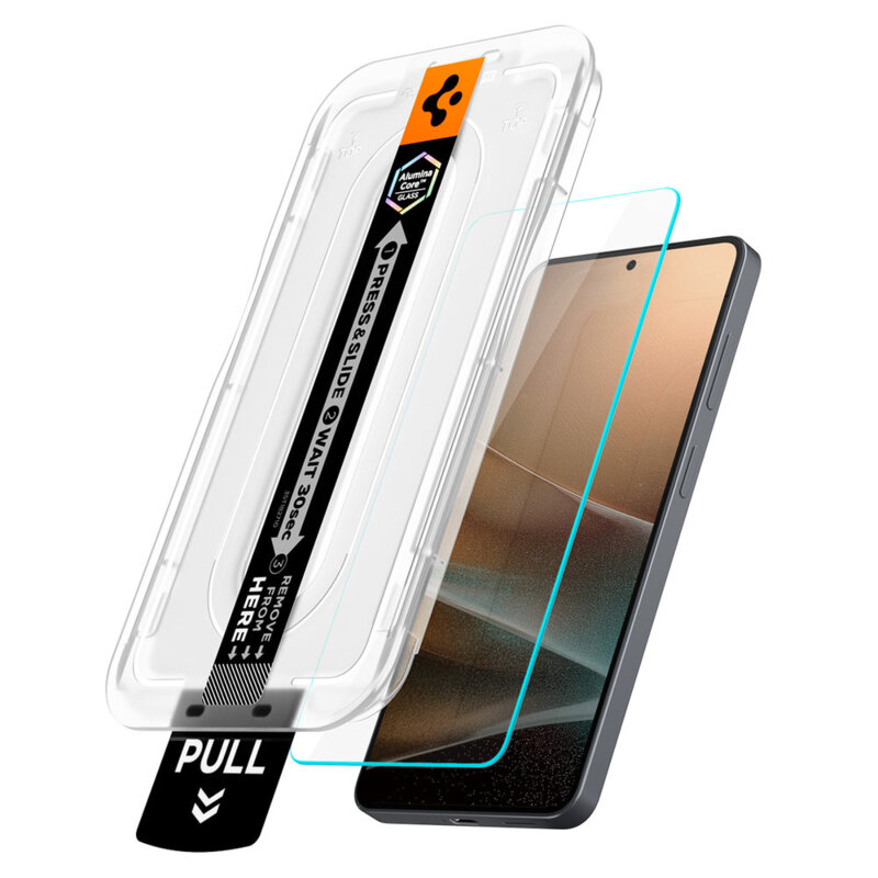 [Pachet 2x] Folie Samsung Galaxy S26 Spigen Glas.tR EZ Fit Pro (Anti-Reflection), transparenta