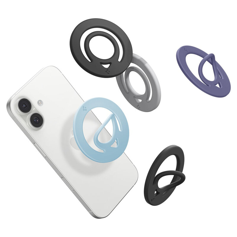 Inel magnetic, suport telefon MagSafe Spigen Dual Pop, albastru