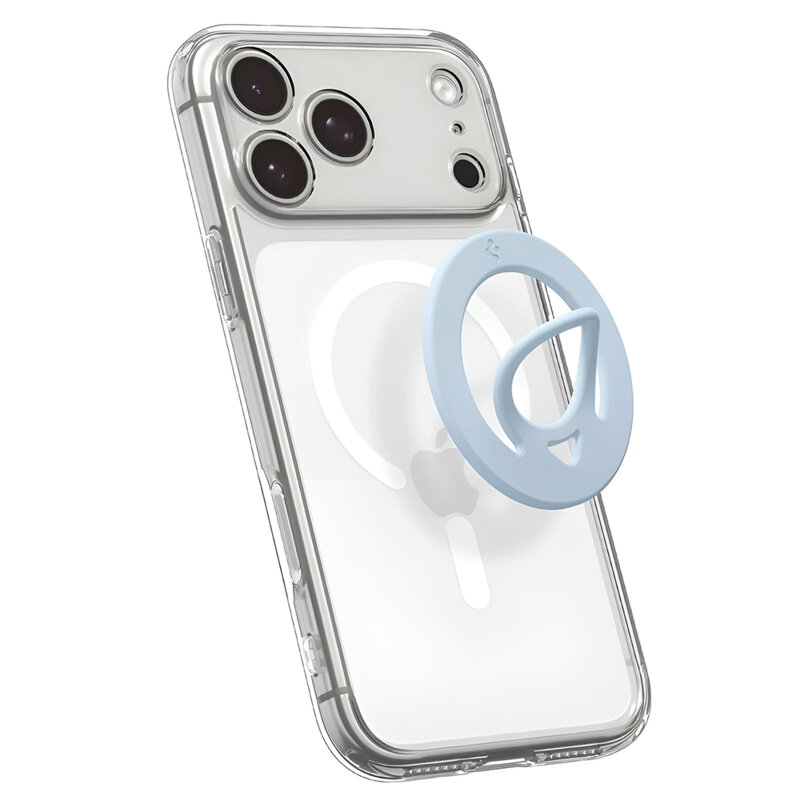 Inel magnetic, suport telefon MagSafe Spigen Dual Pop, albastru