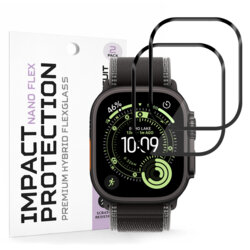 [Pachet 2x] Folie Apple Watch Ultra Techsuit Nano Flex, negru