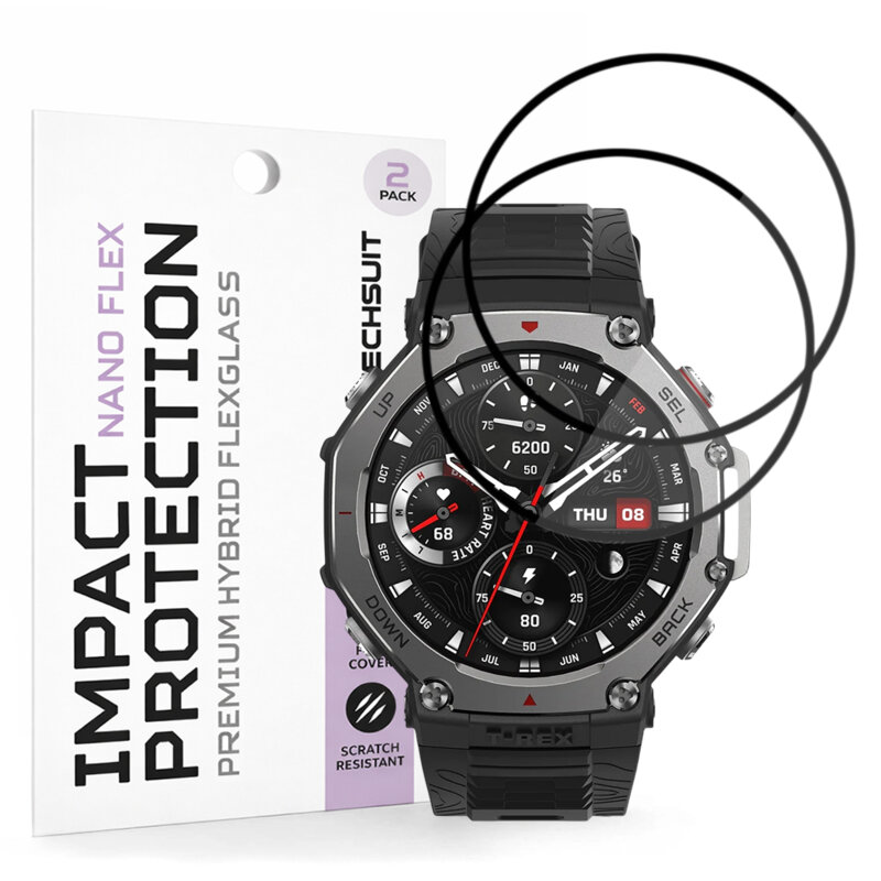 [Pachet 2x] Folie Amazfit T-Rex 3 Techsuit Nano Flex, negru