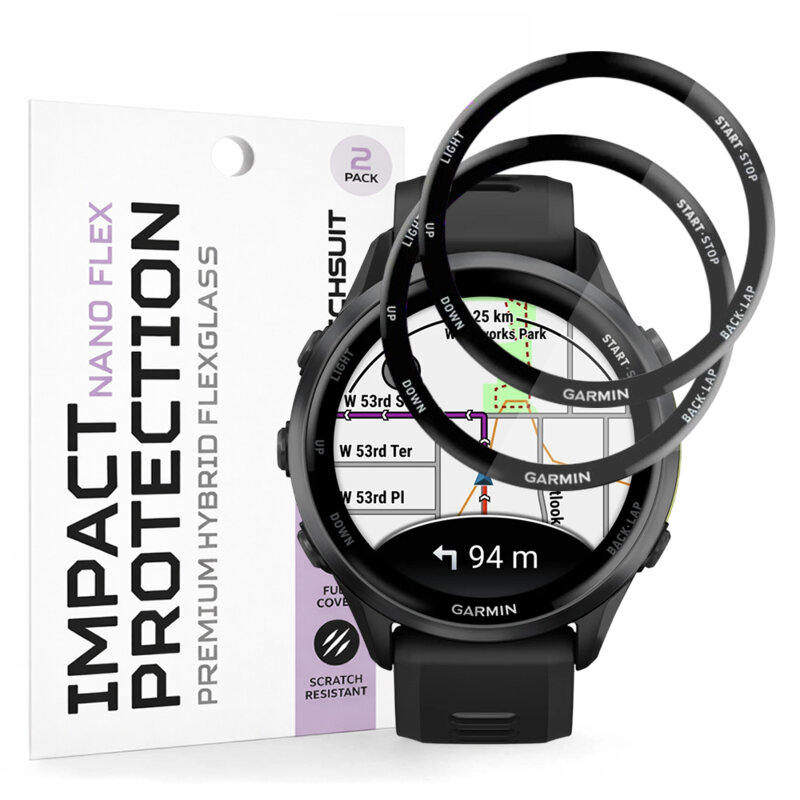 [Pachet 2x] Folie Garmin Forerunner 970 Techsuit Nano Flex, negru
