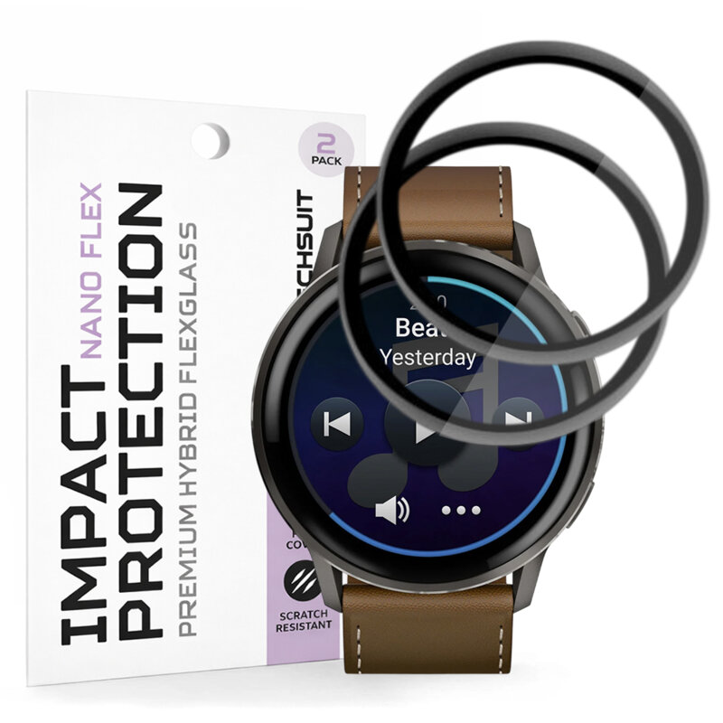[Pachet 2x] Folie Garmin Venu 4 45mm Techsuit Nano Flex, negru