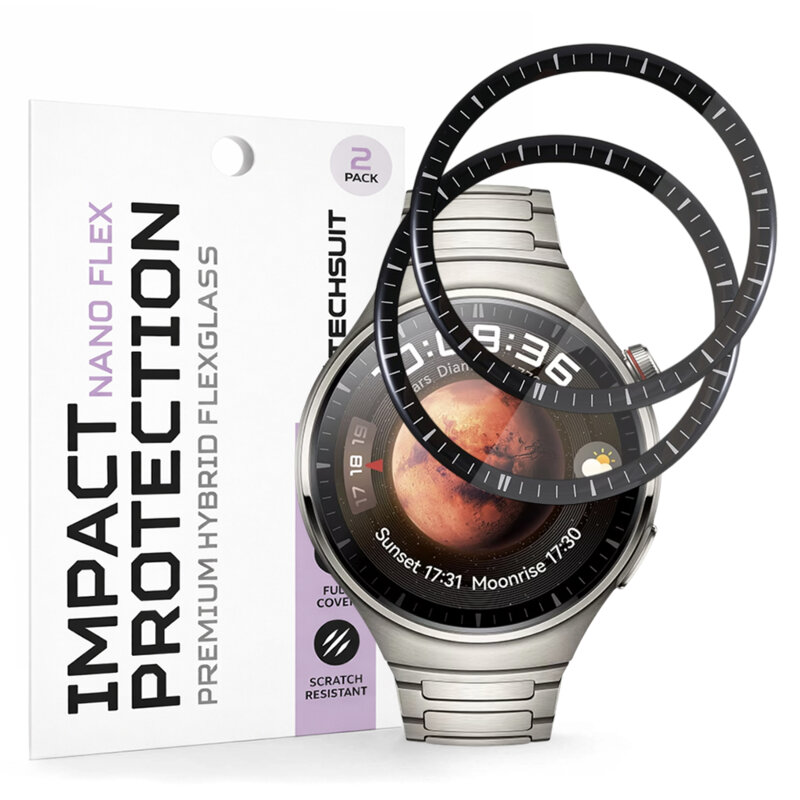 [Pachet 2x] Folie Huawei Watch 4 Pro Techsuit Nano Flex, negru