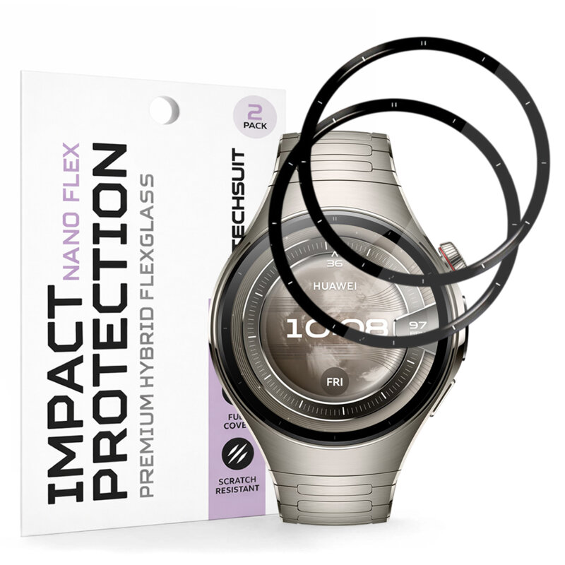 [Pachet 2x] Folie Huawei Watch 5 46mm Techsuit Nano Flex, negru