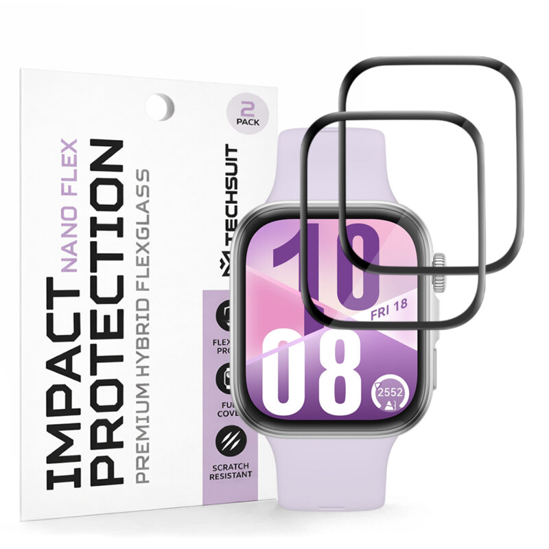 [Pachet 2x] Folie Huawei Watch Fit 4 Techsuit Nano Flex, negru