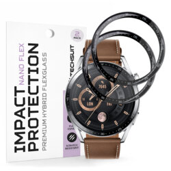 [Pachet 2x] Folie Huawei Watch GT 3 46mm Techsuit Nano Flex, negru