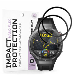[Pachet 2x] Folie Huawei Watch GT 5 Pro 46mm Techsuit Nano Flex, negru