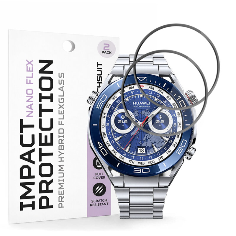 [Pachet 2x] Folie Huawei Watch Ultimate Techsuit Nano Flex, negru