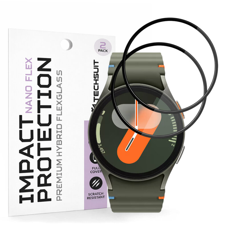 [Pachet 2x] Folie Samsung Galaxy Watch7 40mm Techsuit Nano Flex, negru