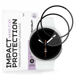 [Pachet 2x] Folie Samsung Galaxy Watch8 44mm Techsuit Nano Flex, negru