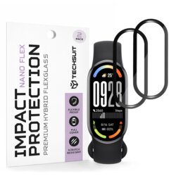 [Pachet 2x] Folie Xiaomi Smart Band 10 Techsuit Nano Flex, negru