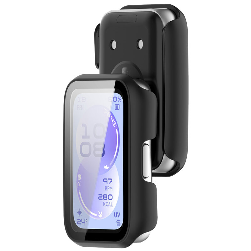 [Pachet 360°] Husa + folie Huawei Band 11 Techsuit Defense, negru