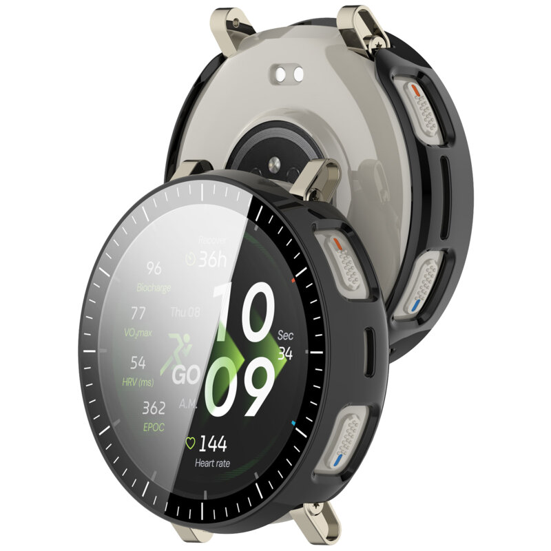 [Pachet 360°] Husa + folie Amazfit Active 3 Premium Techsuit Defense, negru