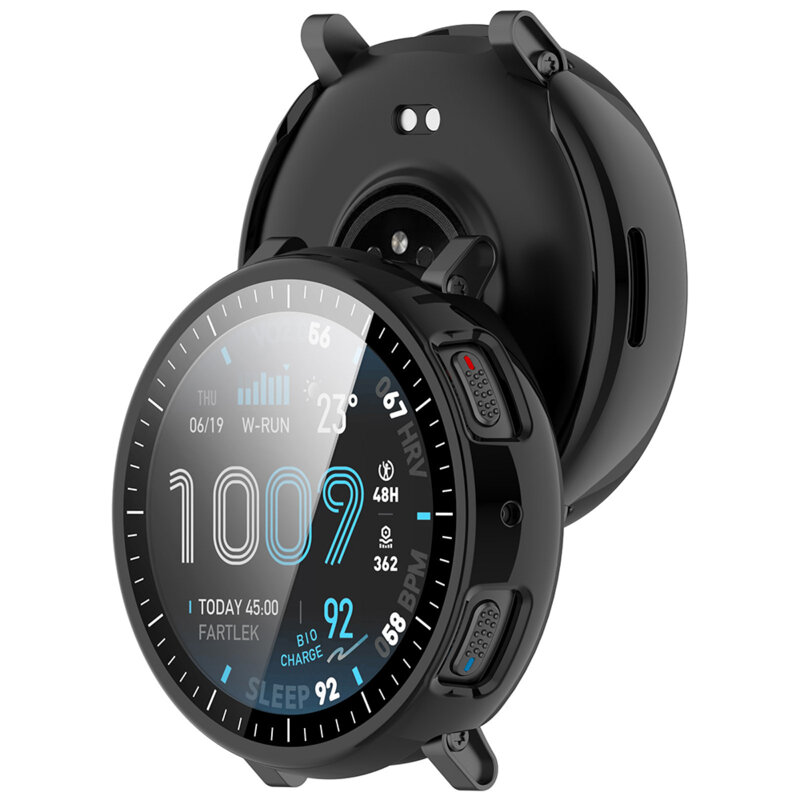 [Pachet 360°] Husa + folie Amazfit Active Max Techsuit Defense, negru