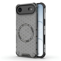 Husa transparenta iPhone 17 Air Techsuit HoneyComb Shield MagSafe cu protectie camera, negru