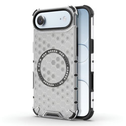 Husa transparenta iPhone 17 Air Techsuit HoneyComb Shield MagSafe, alb
