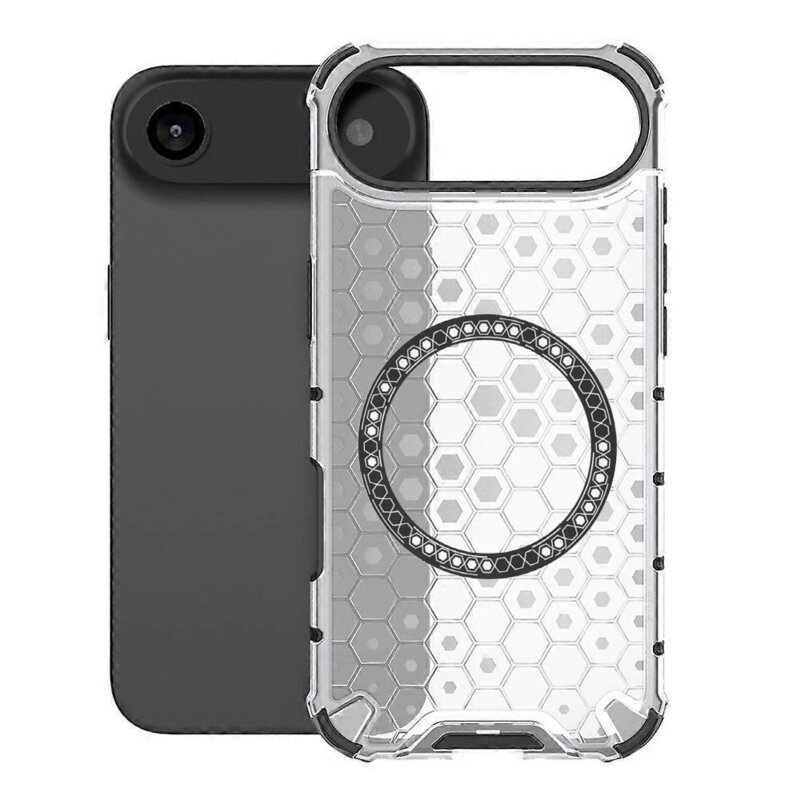 Husa transparenta iPhone 17 Air Techsuit HoneyComb Shield MagSafe, alb