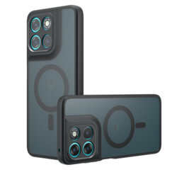 Husa Motorola Moto G67 Techsuit PureFrost MagSafe, negru frost