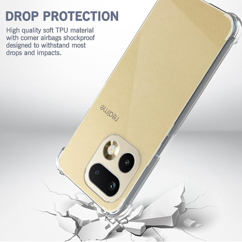 Husa Realme 16 Pro+ Techsuit Shockproof Clear Silicone, transparenta