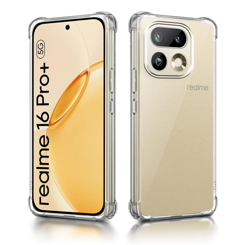 Husa Realme 16 Pro+ Techsuit Shockproof Clear Silicone, transparenta