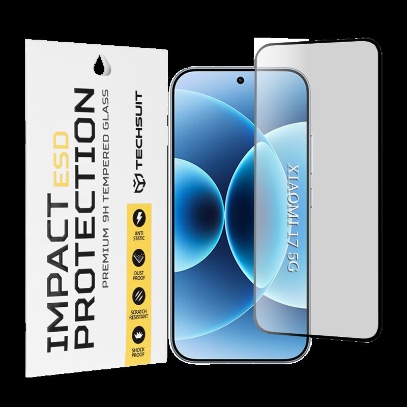 Folie sticla Xiaomi 17 Techsuit ESD Glass, negru